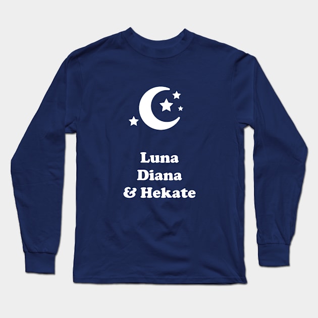 Moon Goddess Trinity Long Sleeve T-Shirt by DreMagiO